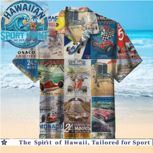 Vintage Monaco Grand Prix Racing Cars Retro Classic Hawaiian Shirt