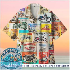 Vintage Motorcycles Retro Classic Bikes Biker Riders Hawaiian Shirt