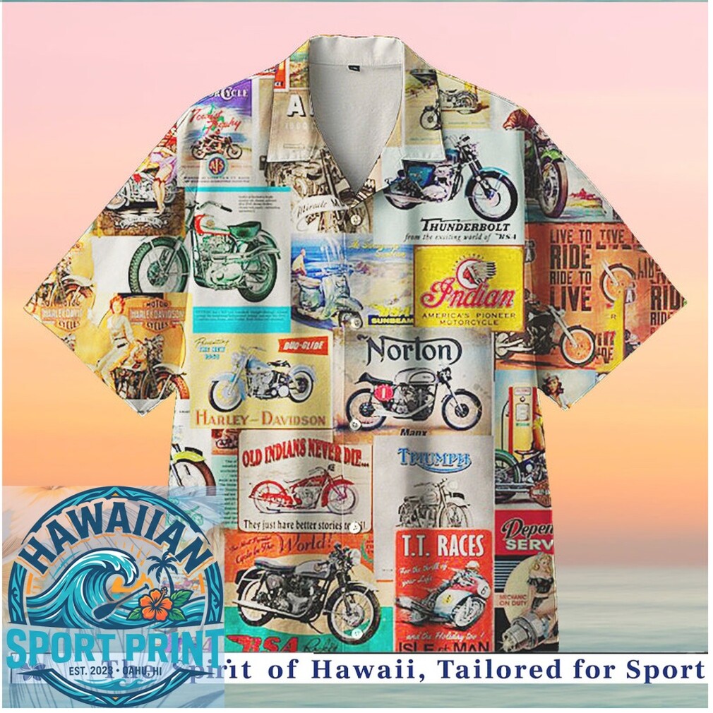 Vintage Motorcycles Retro Classic Bikes Biker Riders Hawaiian Shirt Vintage Motorcycles Retro Classic Bikes Biker Riders Hawaiian Shirt