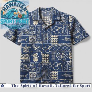 Vintage Nautical Shells and Fish Tropical Hawaiian Shirt