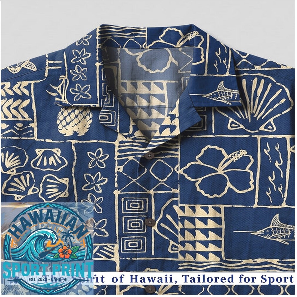 Vintage Nautical Shells and Fish Tropical Hawaiian Shirt Vintage Nautical Shells and Fish Tropical Hawaiian Shirt