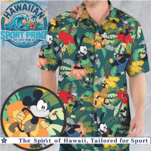 Vintage Oswald The Lucky Rabbit Classic Cartoon Hawaiian Shirt