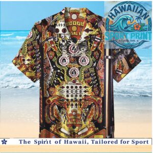 Vintage Pinball Machine Arcade Retro Gaming Hawaiian Shirt