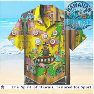 Vintage Pinball Machine Arcade Retro Hawaiian Shirt