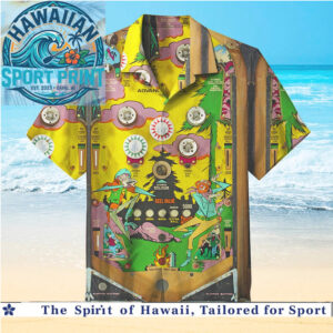 Vintage Pinball Machine Arcade Retro Hawaiian Shirt