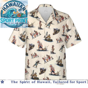 Vintage Pirate Captain Nautical Adventure Historical Hawaiian Shirt
