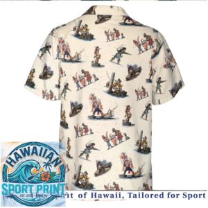 Vintage Pirate Captain Nautical Adventure Historical Hawaiian Shirt