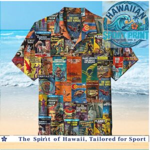 Vintage Sci Fi Comic Books Retro Movie Posters Hawaiian Shirt