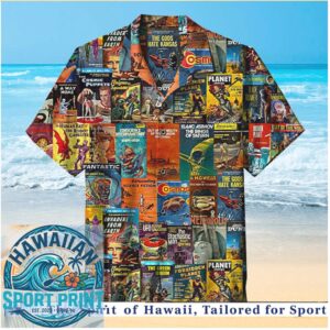 Vintage Sci Fi Comic Books Retro Movie Posters Hawaiian Shirt