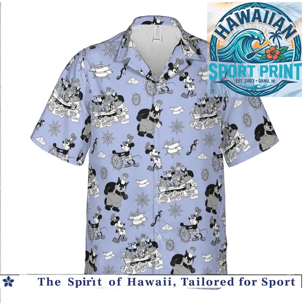 Vintage Steamboat Willie Mickey Mouse Classic Nautical Hawaiian Shirt Vintage Steamboat Willie Mickey Mouse Classic Nautical Hawaiian Shirt