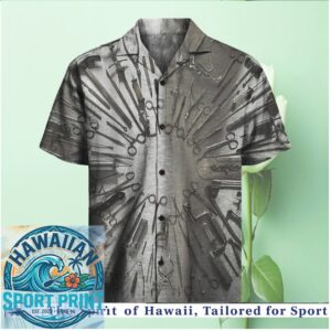 Vintage Surgical Tools Medical Instruments Grunge Retro Hawaiian Shirt
