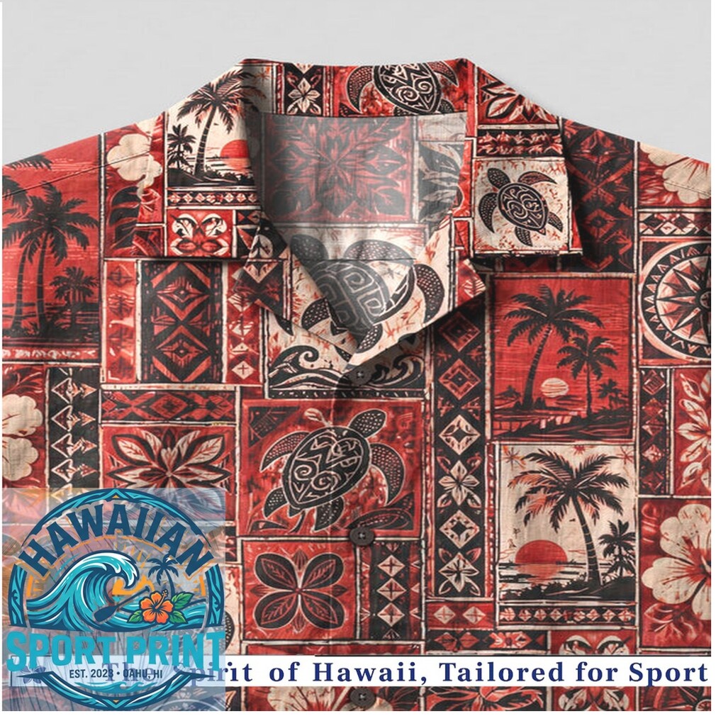 Vintage Tribal Sea Turtle Sunset Pattern Hawaiian Shirt Vintage Tribal Sea Turtle Sunset Pattern Hawaiian Shirt