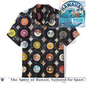Vintage Vinyl Records Music Lover Retro LP Collage Hawaiian Shirt