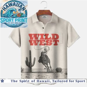Vintage Wild West Cowboy Rodeo Desert Cactus Retro Hawaiian Shirt
