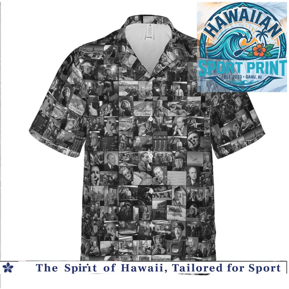Vintage Winston Churchill Historical Black and White Photo Hawaiian Shirt Vintage Winston Churchill Historical Black and White Photo Hawaiian Shirt