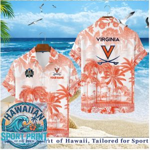 Virginia Cavaliers V Logo Palm Tree Tropical Beach Hawaiian Shirt