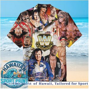 WWE Legends Wrestling Superstars Retro Retro Champion Hawaiian Shirt