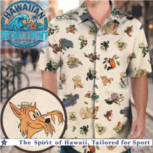 Wile E Coyote Classic Cartoon Vintage Pattern Hawaiian Shirt