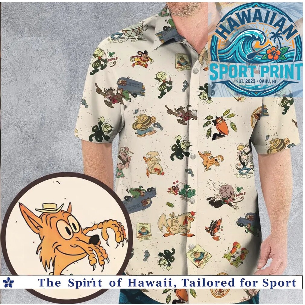 Wile E Coyote Classic Cartoon Vintage Pattern Hawaiian Shirt Wile E Coyote Classic Cartoon Vintage Pattern Hawaiian Shirt