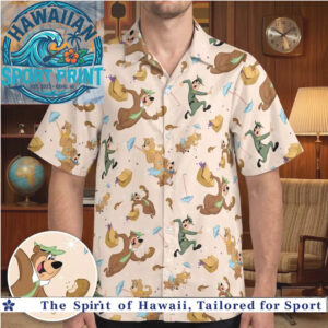 Yogi Bear And Ranger Smith Cartoon Retro Hawaiian Shirt