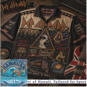 Def Leppard Hysteria 80s Rock Vintage Heavy Metal Hawaiian Shirt