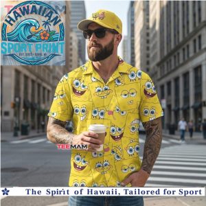 SpongeBob SquarePants Pattern Yellow Summer Tropical Hawaiian Shirt