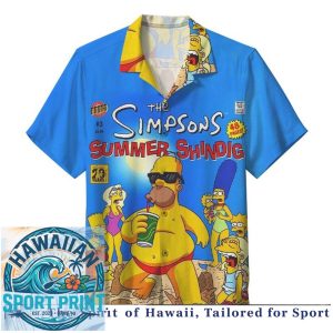 The Simpsons Family Summer Beach Vacation Cartoon Hawaiian Shirt