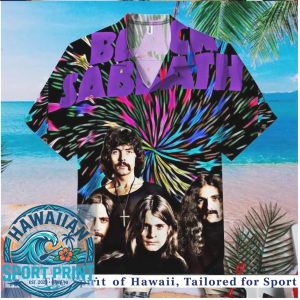Black Sabbath Band Faces Psychedelic Tie Dye Summer Hawaiian Shirt