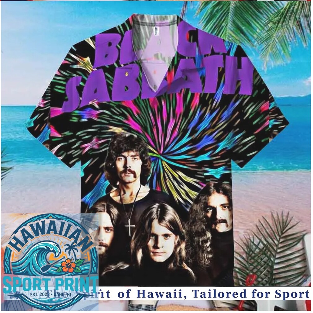 Black Sabbath Band Faces Psychedelic Tie Dye Summer Hawaiian Shirt Black Sabbath Band Faces Psychedelic Tie Dye Summer Hawaiian Shirt