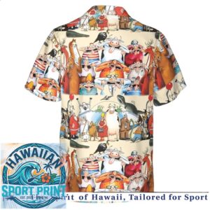 Funny Cartoon Animals Crazy Faces Hawaiian Shirt