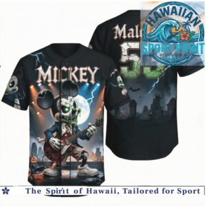 AC DC Rock Mickey Mouse Guitarist Halloween Baseball Jersey