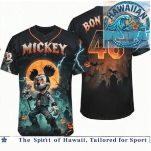 AC DC Rock Mickey Mouse Singer Halloween Baseball Jersey