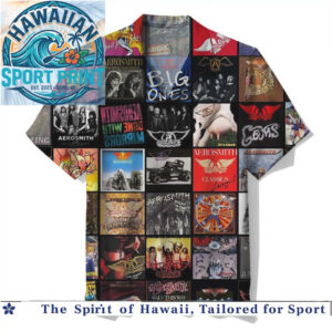 Aerosmith Rock Band Vintage Album Covers Classic Rock Hawaiian Shirt