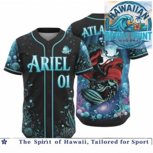 Atlantis Ariel Mermaid Ocean Underwater Fantasy Baseball Jersey