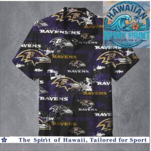 Baltimore Ravens NFL Football Team Logo Sports Fan Hawaiian Shirt