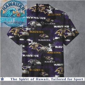 Baltimore Ravens NFL Football Team Logo Sports Fan Hawaiian Shirt