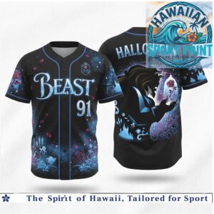 Beauty and the Beast Belle Rose Halloween Magic Baseball Jersey