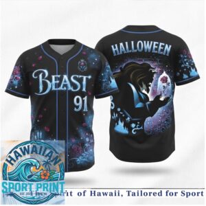 Beauty and the Beast Belle Rose Halloween Magic Baseball Jersey