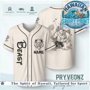 Beauty and the Beast Castle Roses Custom Name Baseball Jersey