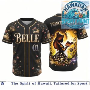 Beauty and the Beast Princess Belle Rose Enchanted Baseball Jersey