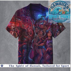 Blues Club Nightlife Neon Party Retro Music Graphic Hawaiian Shirt