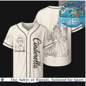 Cinderella Castle Sketch Print Baseball Jersey