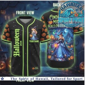 Cinderella Midnight Halloween Ball Witch Pumpkin Custom Baseball Jersey