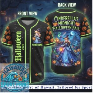 Cinderella Midnight Halloween Ball Witch Pumpkin Custom Baseball Jersey