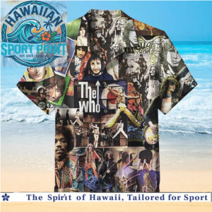 Classic Rock Legends Music Band Collage Vintage Hawaiian Shirt