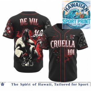 Cruella De Vil 101 Dalmatian Puppy Fur Coat Fashion Baseball Jersey