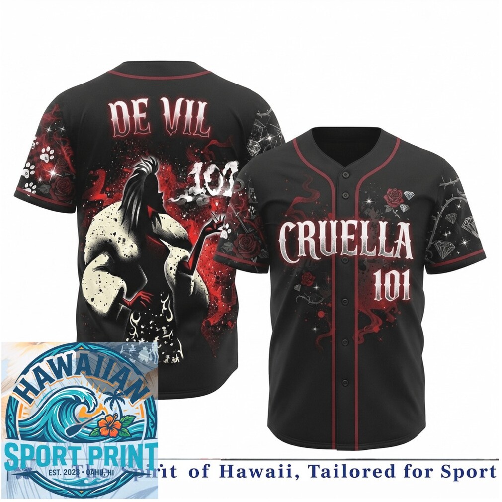 Cruella De Vil 101 Dalmatian Puppy Fur Coat Fashion Baseball Jersey Cruella De Vil 101 Dalmatian Puppy Fur Coat Fashion Baseball Jersey