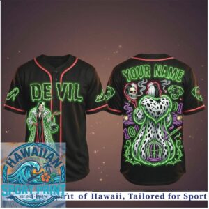 Cruella De Vil 101 Dalmatians Neon Halloween Baseball Jersey