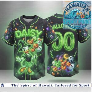 Daisy Halloween Witch Pumpkin Ghost Spooky Neon Jersey