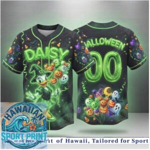 Daisy Halloween Witch Pumpkin Ghost Spooky Neon Jersey